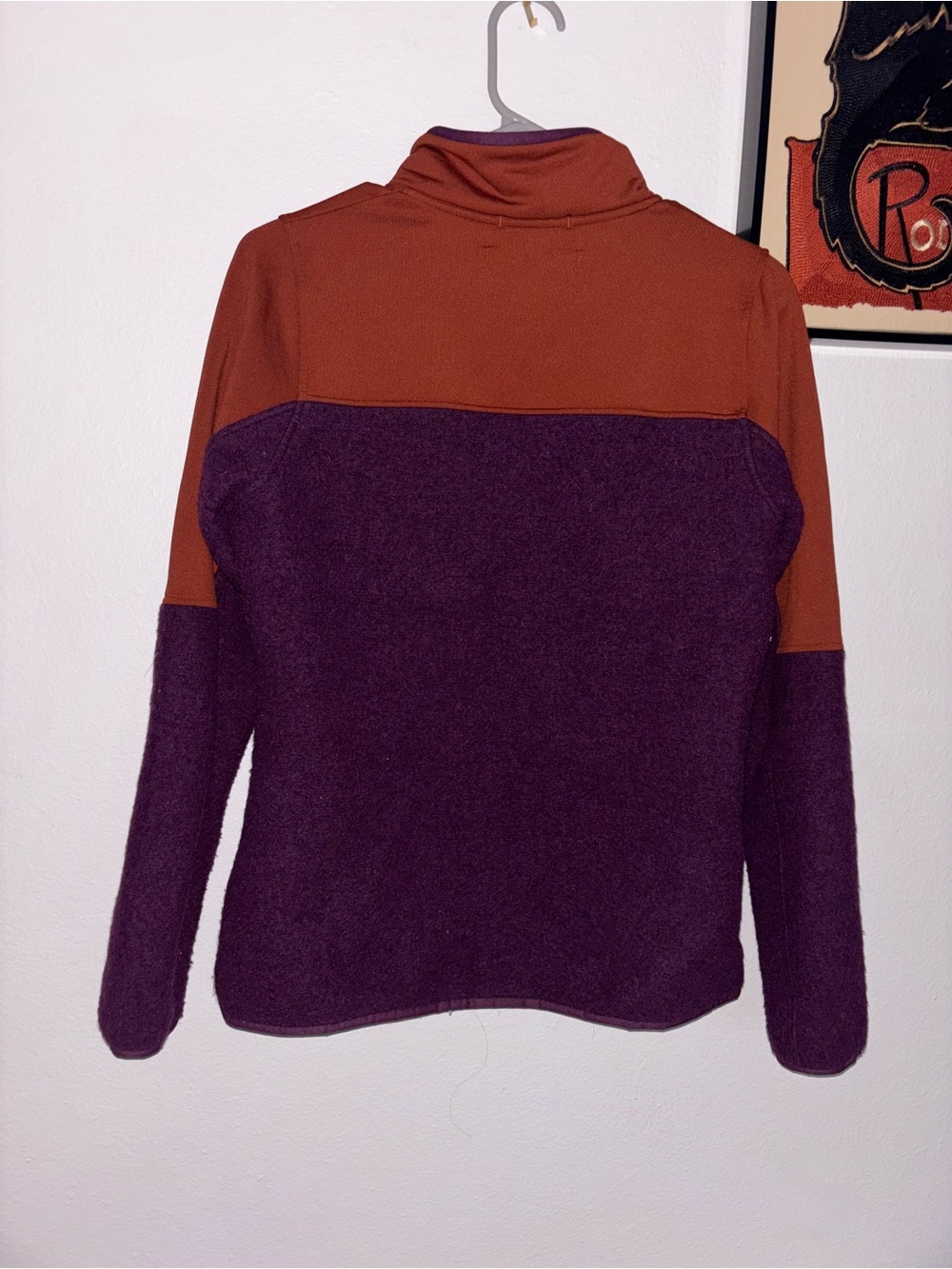 Smartwool Two-Tone Zip Fleece Jacket in Plum and Rust - Picture 2 of 4